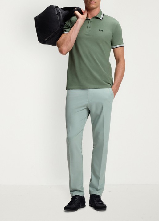 BOSS Paddy regular fit polo van piqué katoen met logo  - voorkant 2 open green-359 / groen