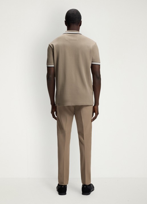 BOSS Paddy regular fit polo van piqué katoen met logo  - achterkant 3 light/pastel green-336 / groen