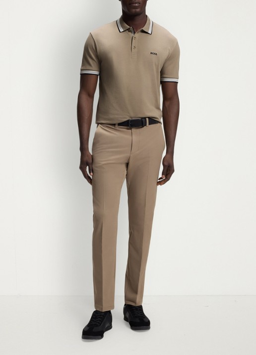 BOSS Paddy regular fit polo van piqué katoen met logo  - voorkant 2 light/pastel green-336 / groen