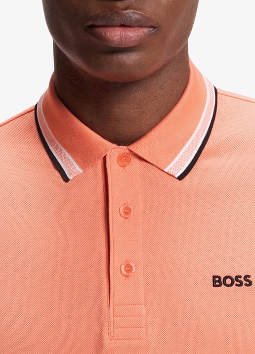 BOSS Paddy regular fit polo van piqué katoen met logo  - detail 2 pink-650 / roze