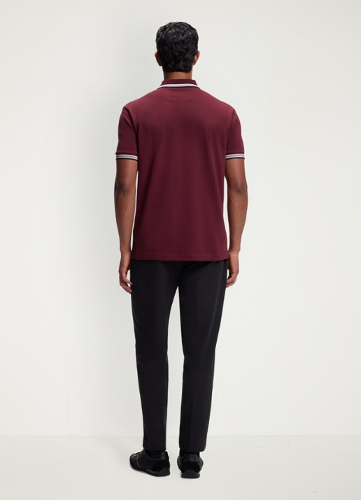 BOSS Paddy regular fit polo van piqué katoen met logo  - achterkant dark pink-654 / roze