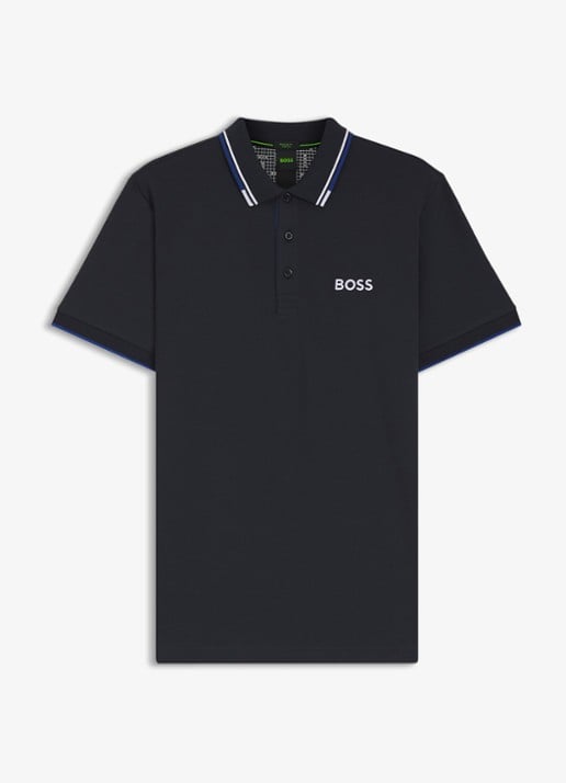 BOSS Paddy regular fit polo van piqué katoen  - voorkant donkerblauw