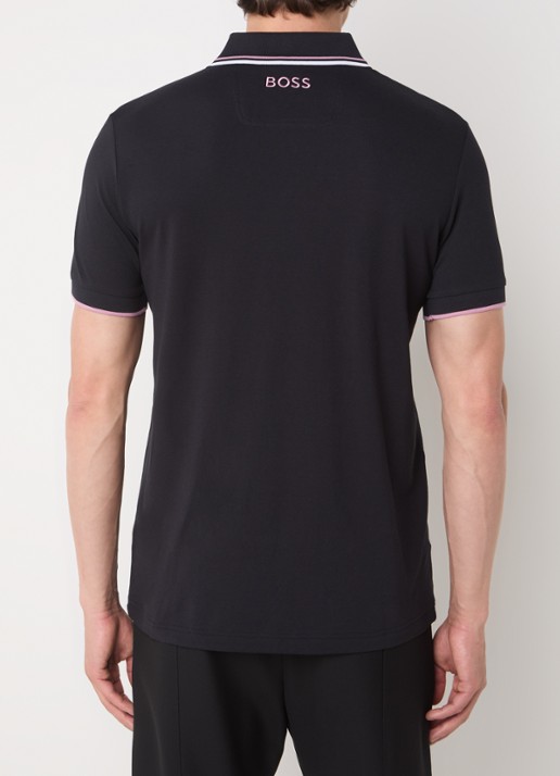 BOSS Paddy regular fit polo van piqué katoen  - achterkant roze
