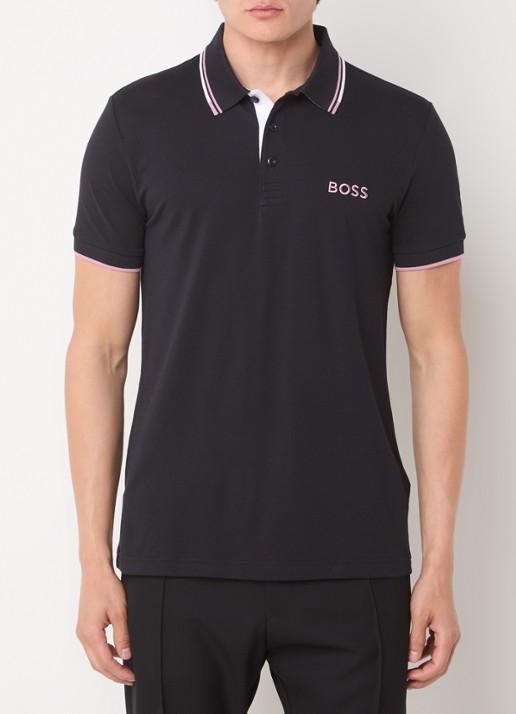 BOSS Paddy regular fit polo van piqué katoen  - detail 4 roze