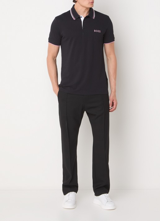 BOSS Paddy regular fit polo van piqué katoen  - voorkant 3 roze