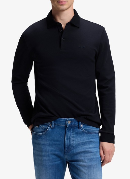 BOSS Pado regular fit polo met logo en stretch