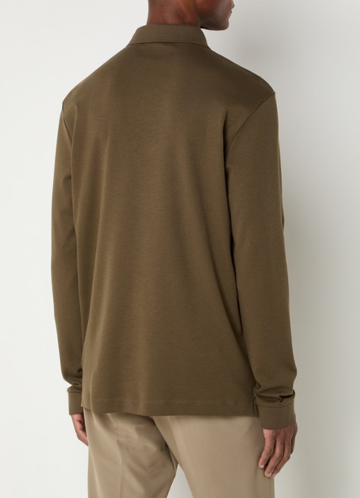 BOSS Pado regular fit polo met logo en stretch  - achterkant 2 mosgroen