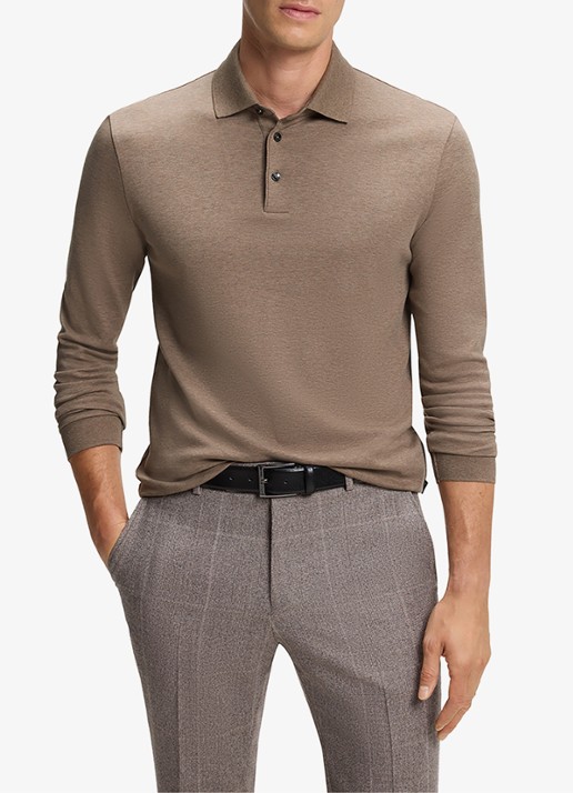 BOSS Pado regular fit polo met logo en stretch