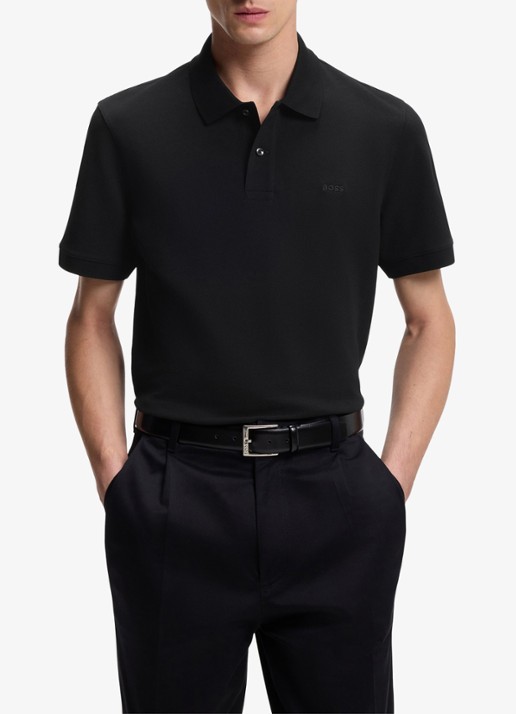 BOSS Pallas-polo van katoenpiqué met logostiksel