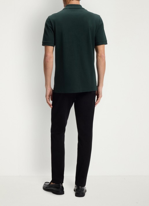 BOSS Pallas-polo van katoenpiqué met logostiksel - achterkant open green-349 / groen