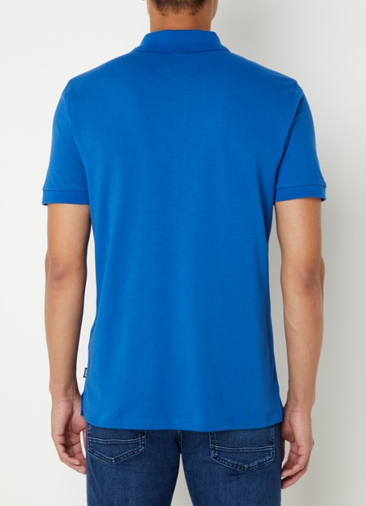 BOSS Pallas regular fit polo van piqué katoen - achterkant blauw