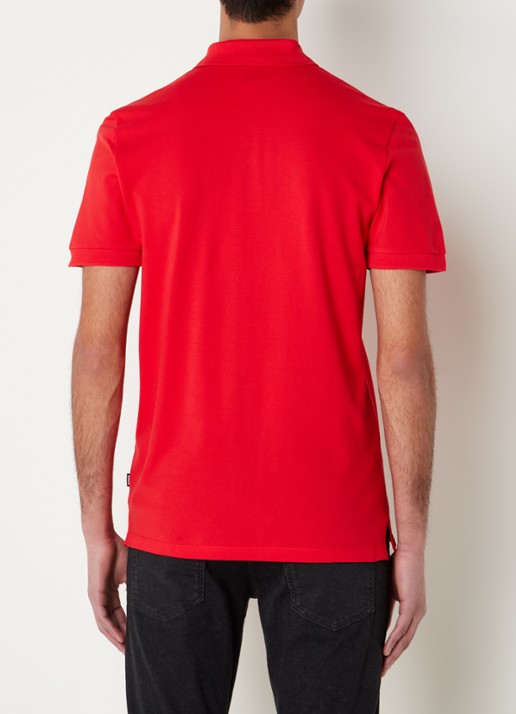 BOSS Pallas regular fit polo van piqué katoen - achterkant rood