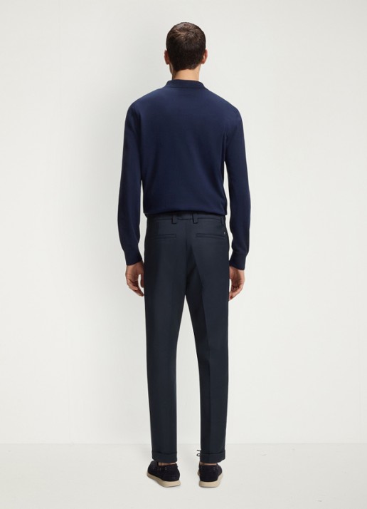 BOSS Pantalon met steekzakken - achterkant donkerblauw