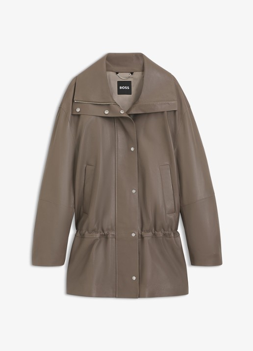 BOSS Parka met steekzakken - voorkant 5 taupe