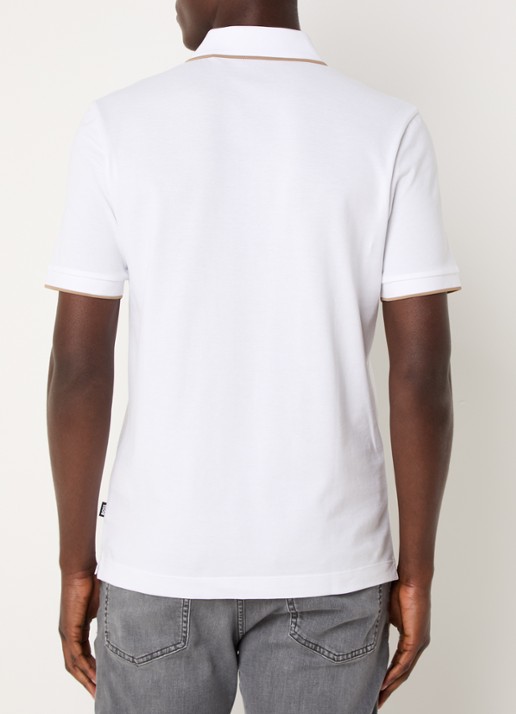 BOSS Parlay regular fit polo met logo - achterkant 3 white-100 / wit