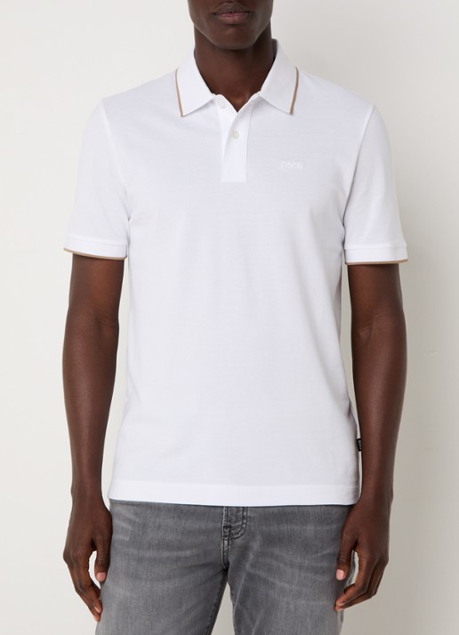 BOSS Parlay regular fit polo met logo - detail 4 white-100 / wit