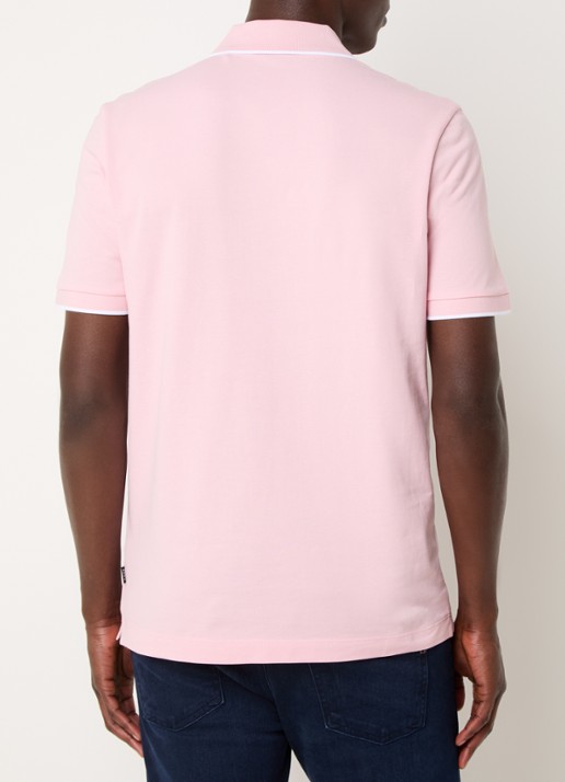 BOSS Parlay regular fit polo met logo - achterkant 3 light /pastel pink-688 / roze