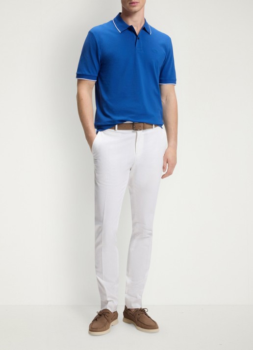 BOSS Parlay regular fit polo met logo - voorkant 5 medium blue-429 / blauw