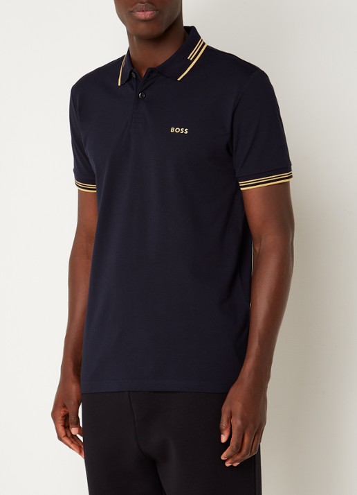 BOSS Paul slim fit polo van piqué katoen met logo