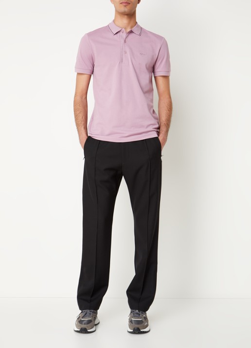 BOSS Paule slim fit polo met logoborduring - voorkant 4 oudroze