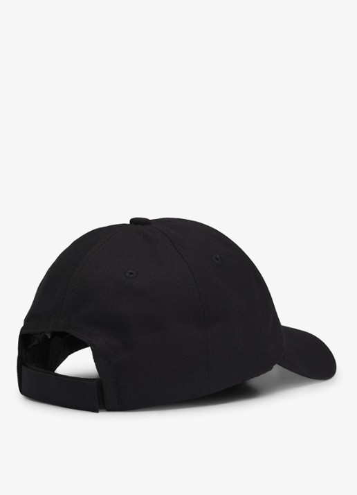 BOSS Pet van katoenen twill met logopatch - detail 2 zwart
