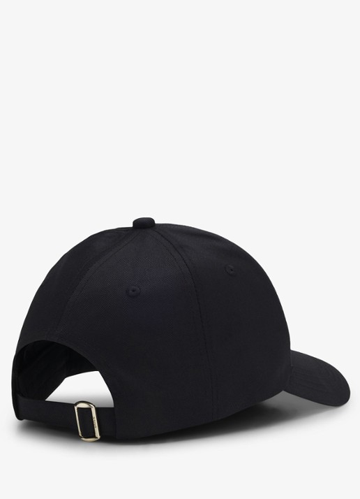 BOSS Pet van katoenen twill met ton-sur-ton logostiksel - achterkant zwart