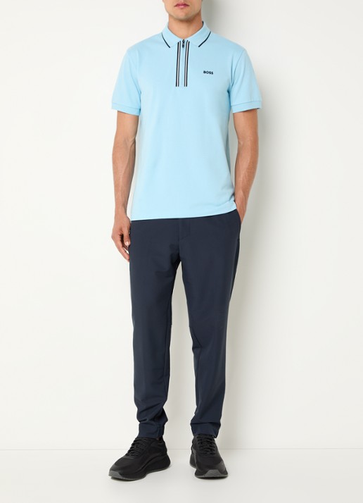 BOSS Phillix regular fit polo met logo - voorkant 4 lichtblauw