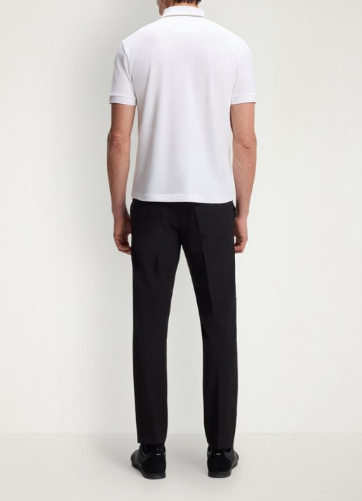 BOSS Phillix Tape regular fit polo van piqué katoen met logo - achterkant 5 wit