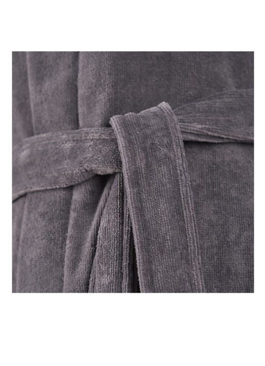 BOSS Plain badjas van katoen - detail 2 grijs