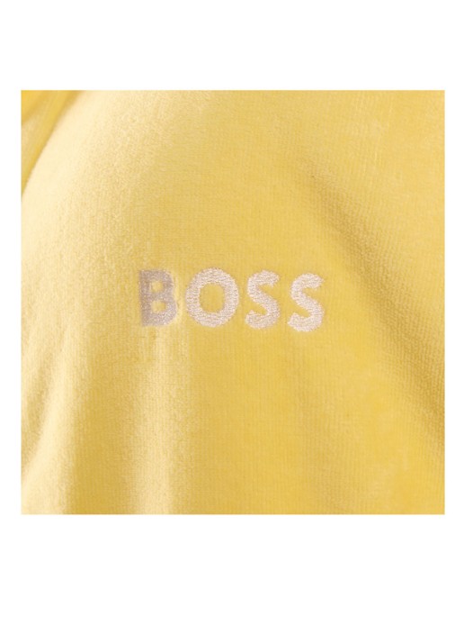 BOSS Plain badjas van katoen - detail 3 geel