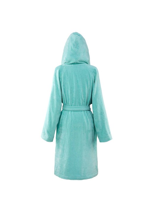 BOSS Plain badjas van katoen - achterkant 3 turquoise