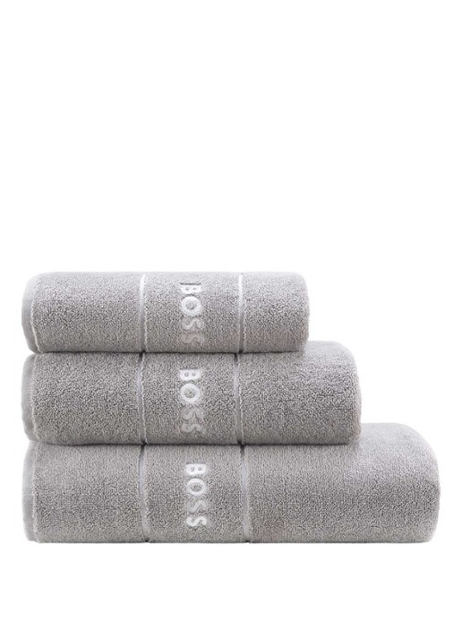 BOSS Plain gastendoek - 600 gr/m2 - 40 x 60 cm - voorkant 5 lichtgrijs