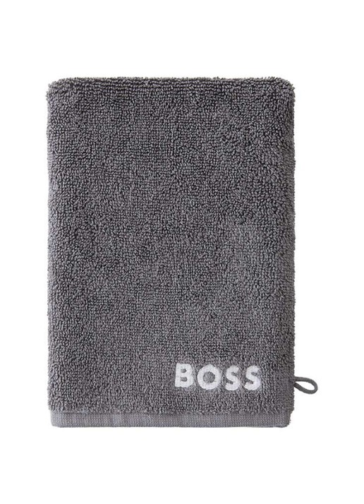BOSS Plain washand - 600 g/m2 - 15 x 21 cm - voorkant donkergrijs