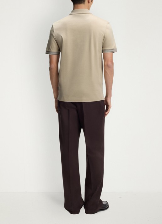 BOSS Polo met korte mouw - achterkant 3 open beige-286 / beige