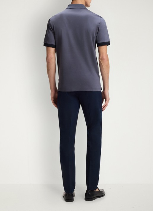 BOSS Polo met korte mouw - achterkant 3 open blue-466 / blauw