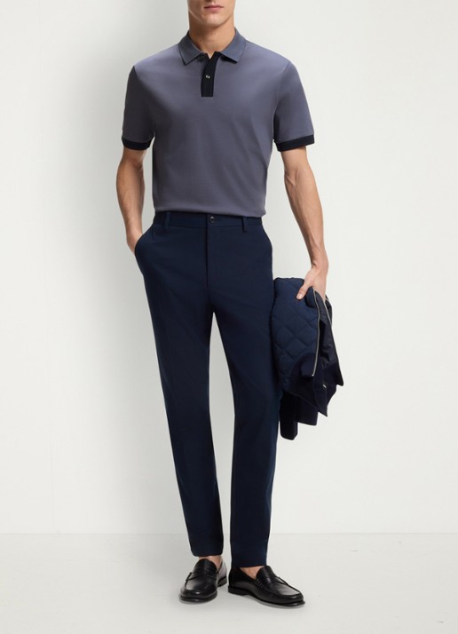 BOSS Polo met korte mouw - voorkant 2 open blue-466 / blauw