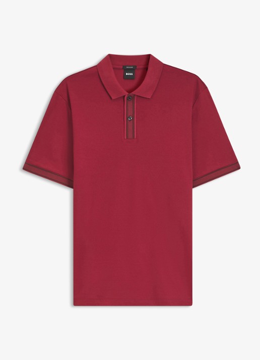 BOSS Polo met korte mouw - voorkant medium red-611 / rood