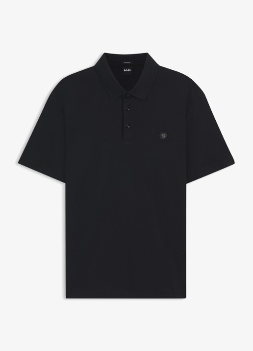 BOSS Polo met logo - voorkant donkerblauw