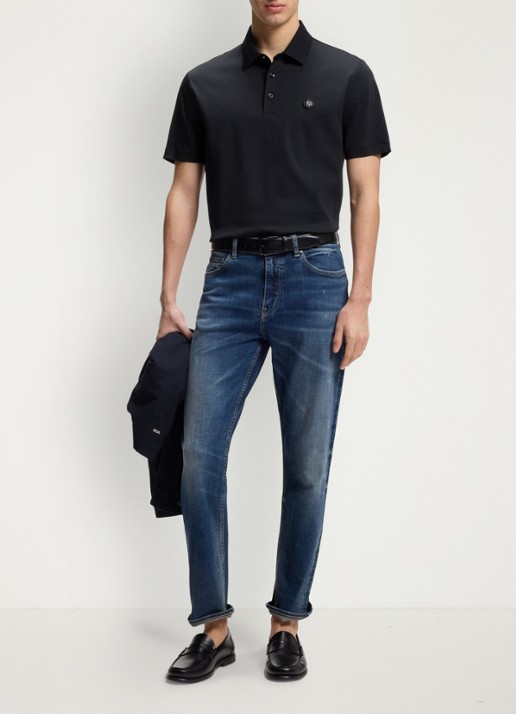 BOSS Polo met logo - voorkant 2 donkerblauw