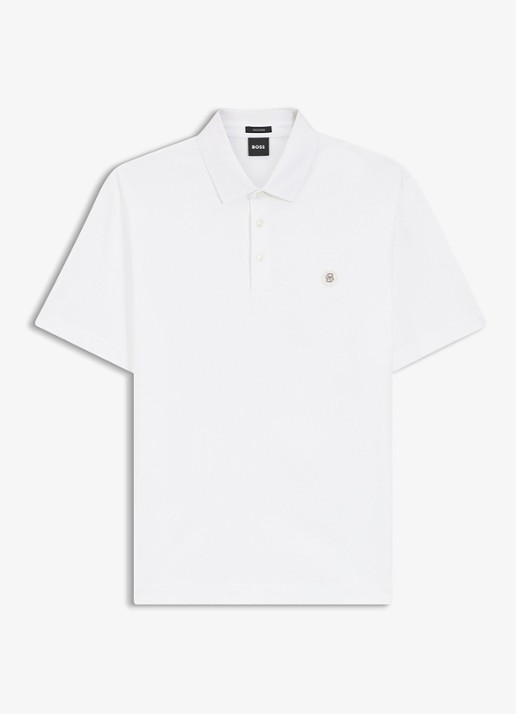 BOSS Polo met logo - voorkant 3 wit