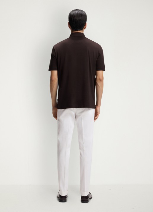 BOSS Polo met logo - achterkant donkerbruin