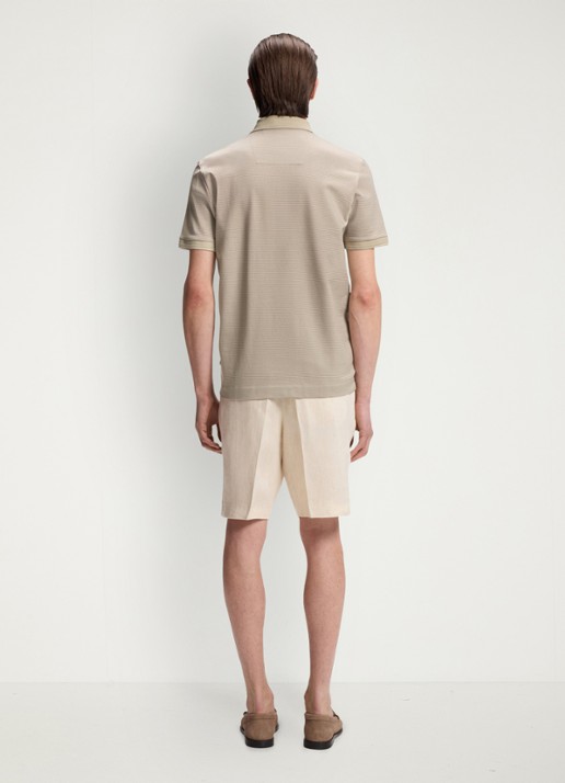 BOSS Polo met streepprint - achterkant 5 beige
