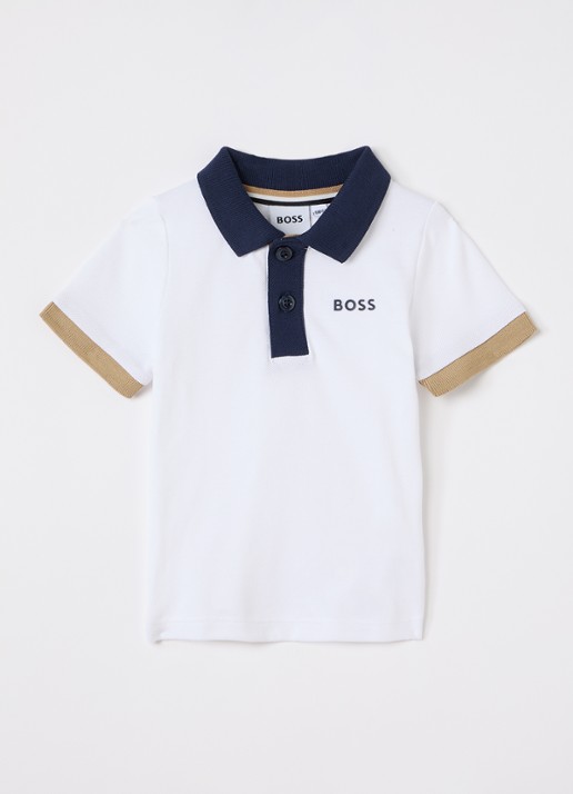 BOSS Polo van piqué katoen met logo