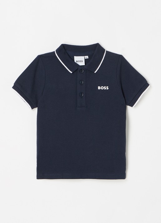 BOSS Polo van piqué katoen met logoborduring