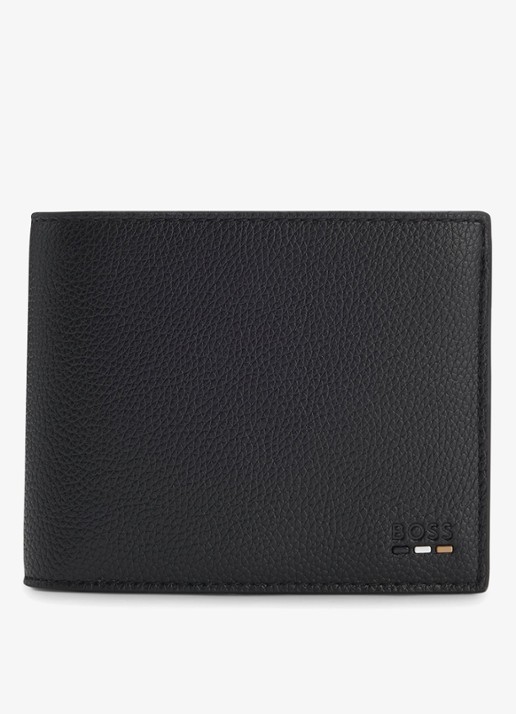 BOSS Portemonnee van leer - voorkant 3 zwart