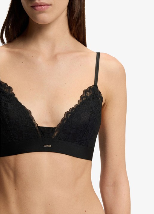 BOSS Premium kanten bralette met mesh plooitjes