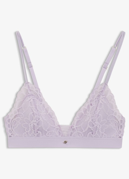 BOSS Premium kanten bralette met mesh plooitjes - voorkant open purple-553 / paars