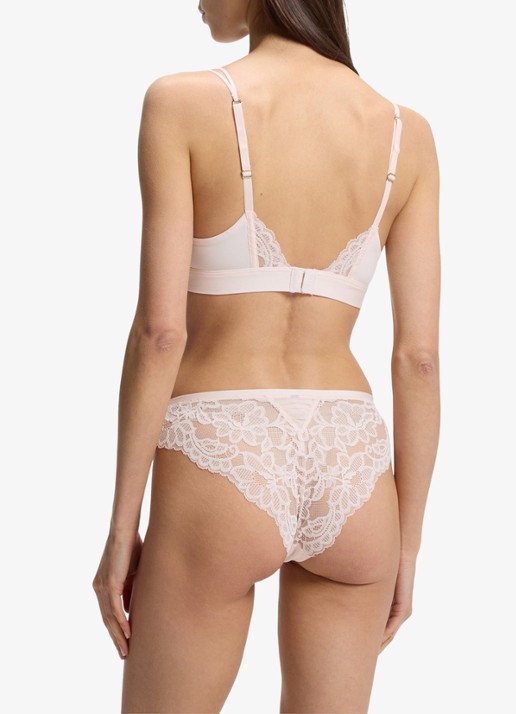 BOSS Premium kanten bralette met mesh plooitjes - achterkant light /pastel pink-680 / roze