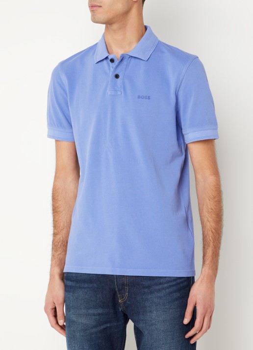 BOSS Prime regular fit polo van piqué katoen met logo - detail 2 bright purple-525 / paars