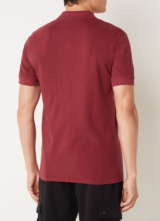 BOSS Prime regular fit polo van piqué katoen met logo - achterkant 4 open red-647 / rood